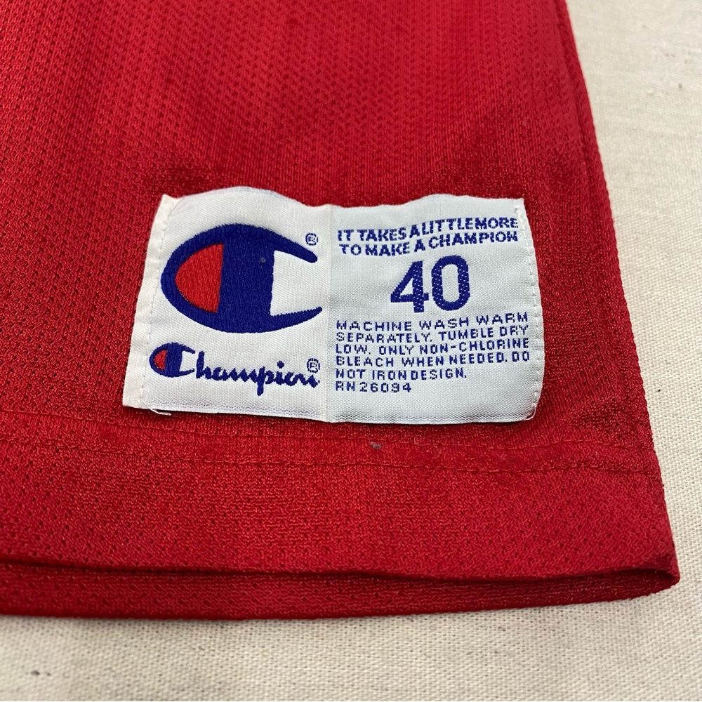 Vintage Champion Philadelphia 76ers Sixers Jersey Men's 40 Red Allen Iverson #3 - Picture 2 of 10